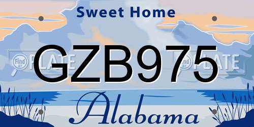GZB975 Alabama License Plate