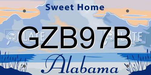 GZB97B Alabama License Plate