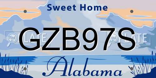GZB97S Alabama License Plate