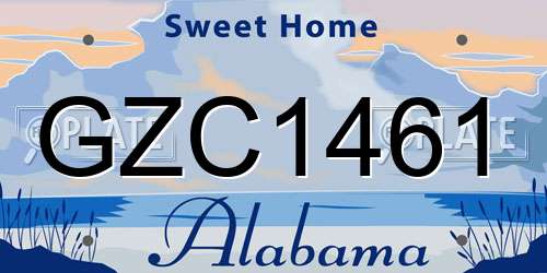 GZC1461 Alabama License Plate