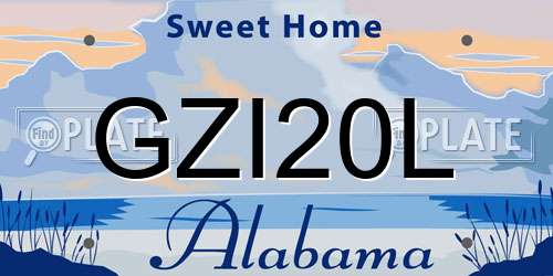 GZI20L Alabama License Plate