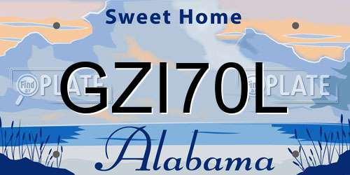 GZI70L Alabama License Plate