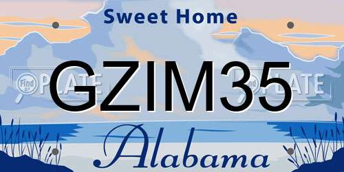 GZIM35 Alabama License Plate