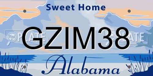 GZIM38 Alabama License Plate