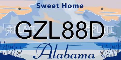 GZL88D Alabama License Plate