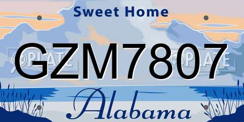 GZM7807 Alabama License Plate