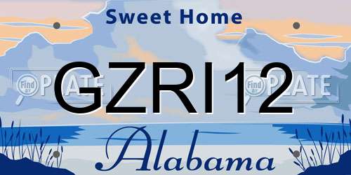 GZRI12 Alabama License Plate