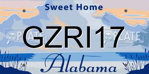 GZRI17 Alabama License Plate