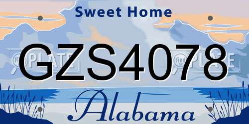 GZS4078 Alabama License Plate