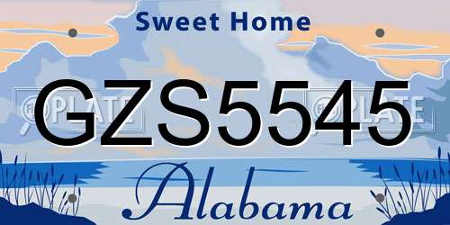 GZS5545 Alabama License Plate