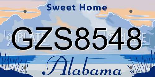 GZS8548 Alabama License Plate
