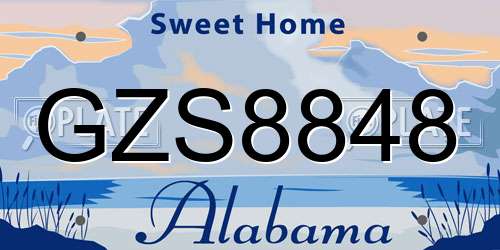GZS8848 Alabama License Plate