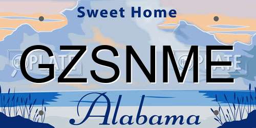 GZSNME Alabama License Plate