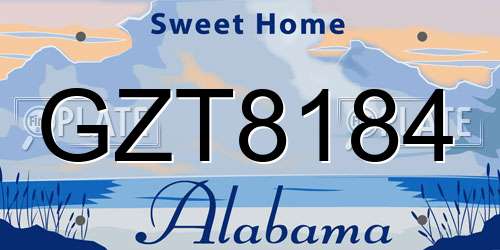 GZT8184 Alabama License Plate