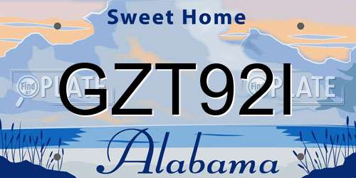 GZT92I Alabama License Plate