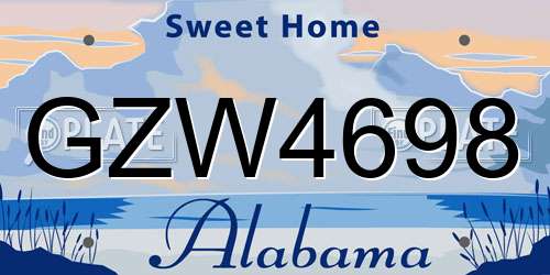GZW4698 Alabama License Plate