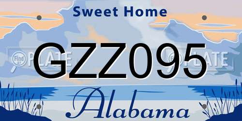 GZZ095 Alabama License Plate