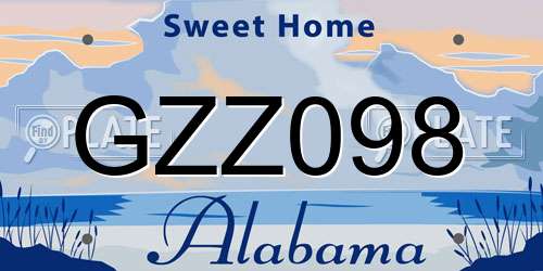 GZZ098 Alabama License Plate