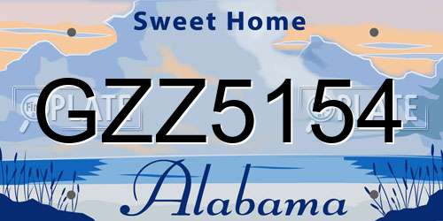 GZZ5154 Alabama License Plate