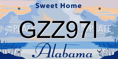 GZZ97I Alabama License Plate