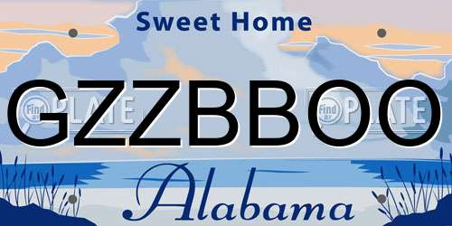 GZZBBOO Alabama License Plate