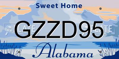 GZZD95 Alabama License Plate
