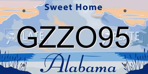GZZO95 Alabama License Plate