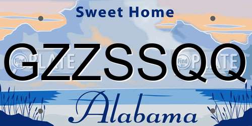 GZZSSQQ Alabama License Plate