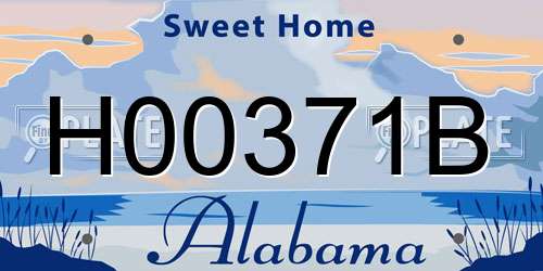 H00371B Alabama License Plate