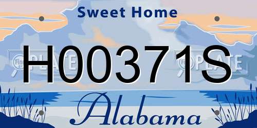 H00371S Alabama License Plate