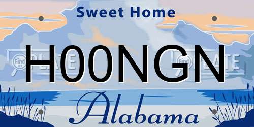 H00NGN Alabama License Plate