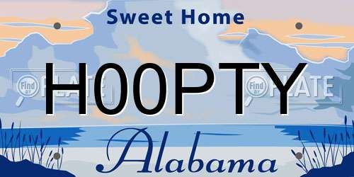 H00PTY Alabama License Plate