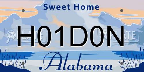 H01D0N Alabama License Plate