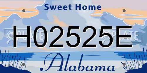 H02525E Alabama License Plate