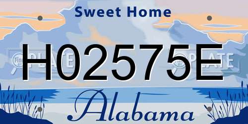 H02575E Alabama License Plate
