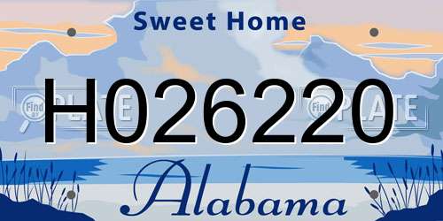 H026220 Alabama License Plate