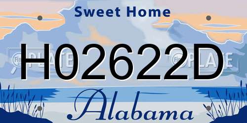 H02622D Alabama License Plate
