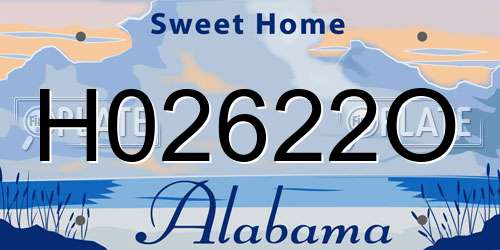 H02622O Alabama License Plate