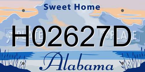 H02627D Alabama License Plate