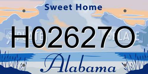 H02627O Alabama License Plate
