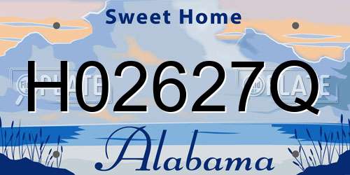 H02627Q Alabama License Plate