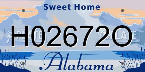 H02672O Alabama License Plate
