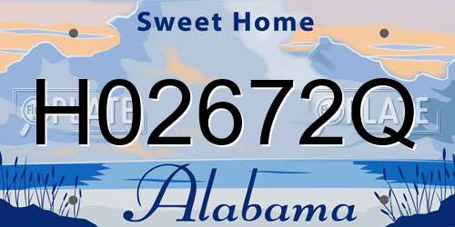 H02672Q Alabama License Plate
