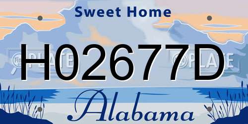 H02677D Alabama License Plate