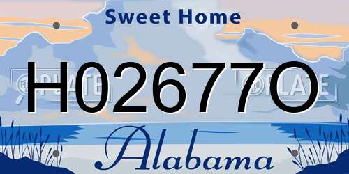 H02677O Alabama License Plate