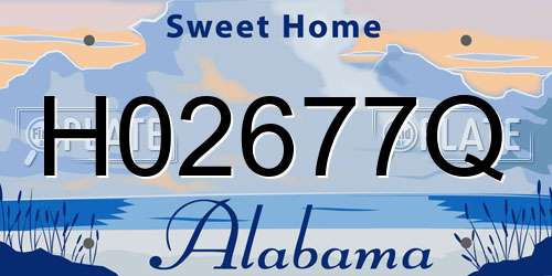 H02677Q Alabama License Plate