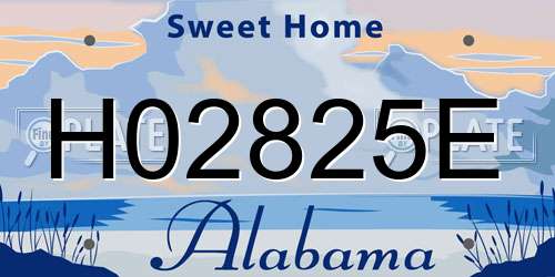 H02825E Alabama License Plate