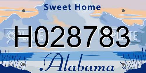 H028783 Alabama License Plate