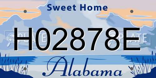 H02878E Alabama License Plate