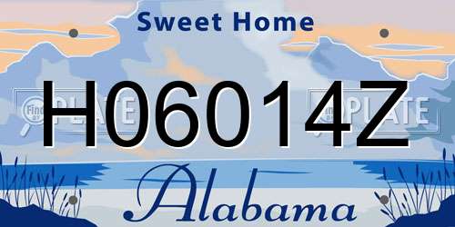 H06014Z Alabama License Plate